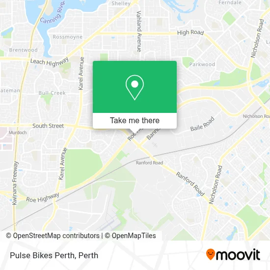 Mapa Pulse Bikes Perth