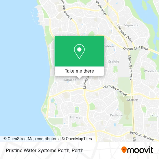 Mapa Pristine Water Systems Perth