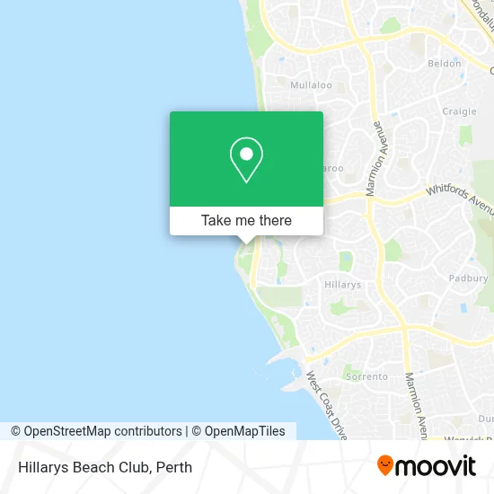 Mapa Hillarys Beach Club