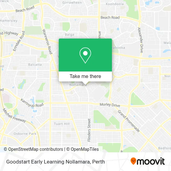 Mapa Goodstart Early Learning Nollamara