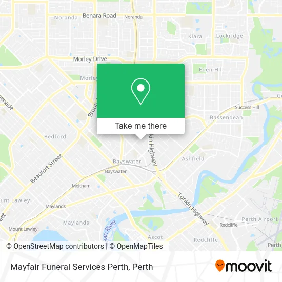 Mapa Mayfair Funeral Services Perth