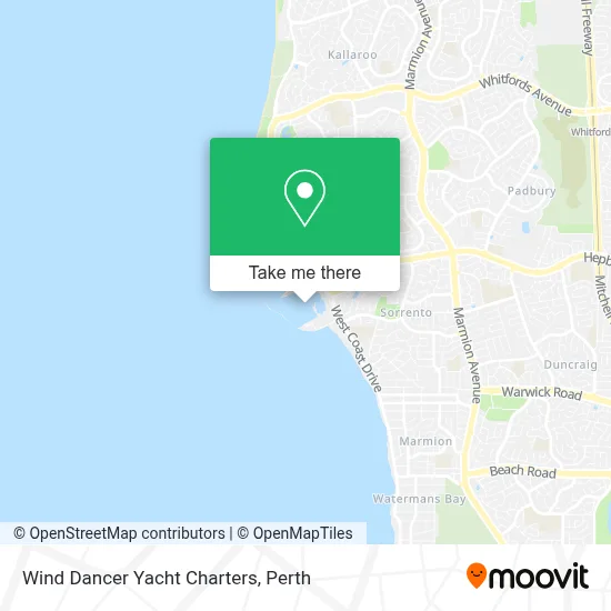 Wind Dancer Yacht Charters map