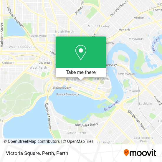 Mapa Victoria Square, Perth