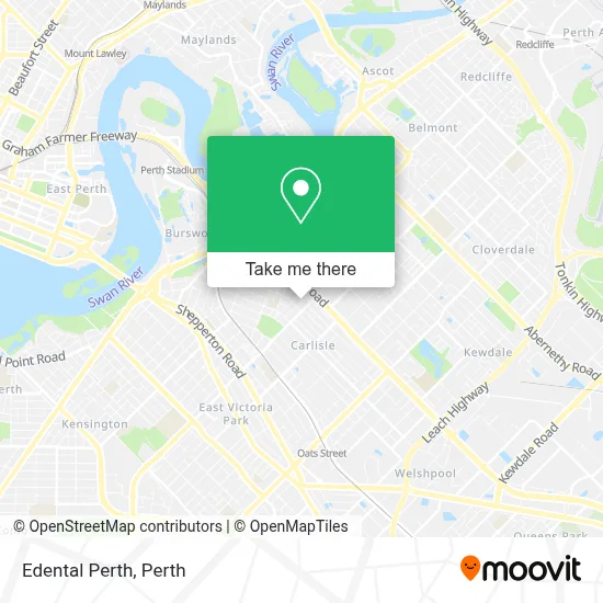 Mapa Edental Perth