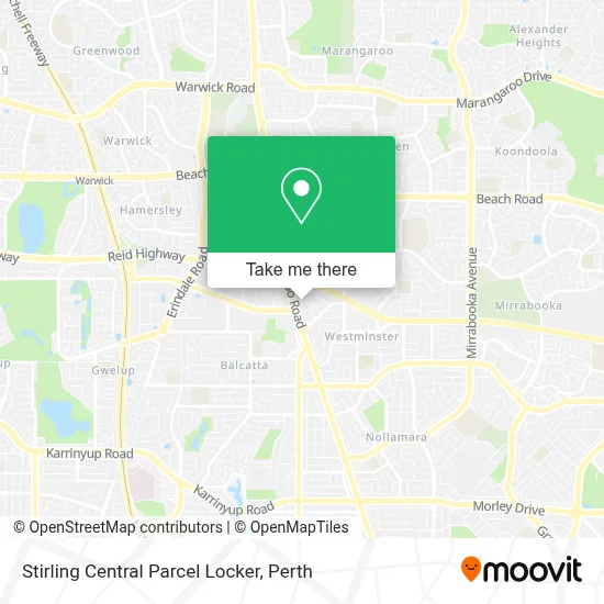 Mapa Stirling Central Parcel Locker