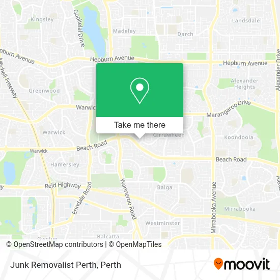 Mapa Junk Removalist Perth