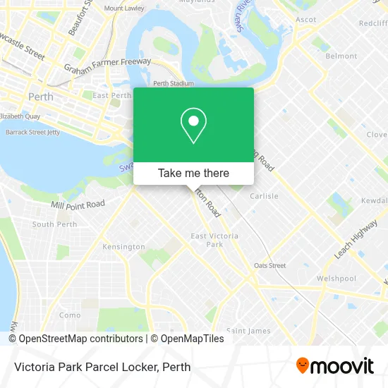 Mapa Victoria Park Parcel Locker