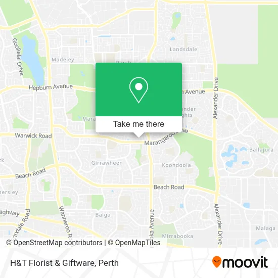 Mapa H&T Florist & Giftware