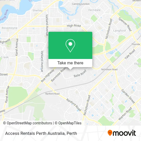 Mapa Access Rentals Perth Australia