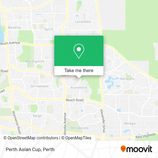 Perth Asian Cup map