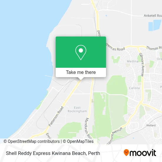 Mapa Shell Reddy Express Kwinana Beach