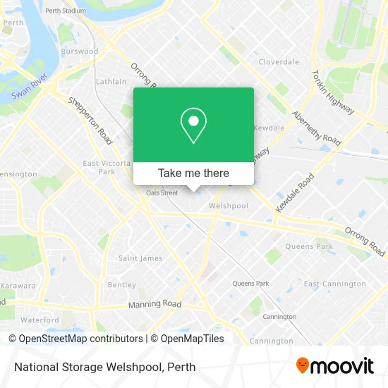 Mapa National Storage Welshpool
