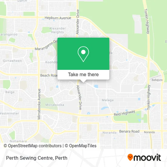 Mapa Perth Sewing Centre