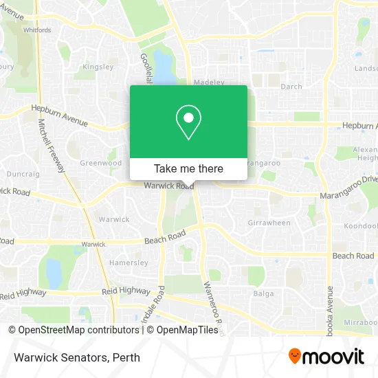 Mapa Warwick Senators
