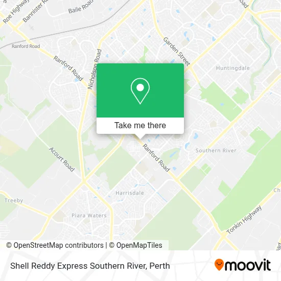 Mapa Shell Reddy Express Southern River