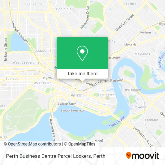 Mapa Perth Business Centre Parcel Lockers