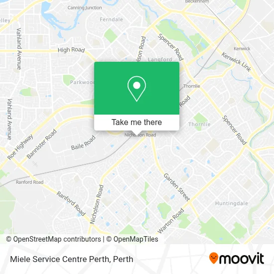 Mapa Miele Service Centre Perth