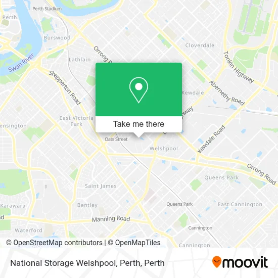 National Storage Welshpool, Perth map