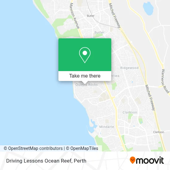 Driving Lessons Ocean Reef map