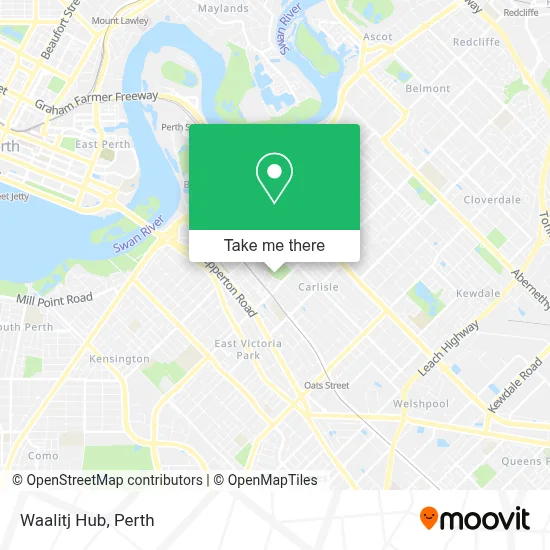 Mapa Waalitj Hub