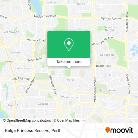 Mapa Balga Princess Reserve