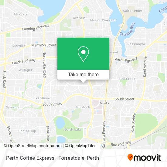 Mapa Perth Coffee Express - Forrestdale