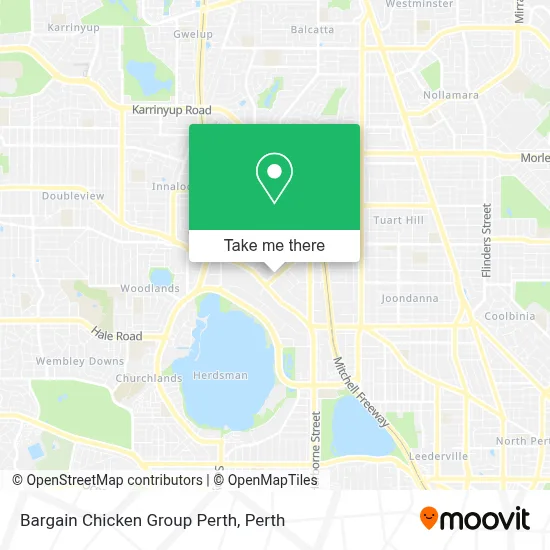 Mapa Bargain Chicken Group Perth