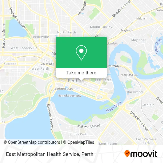 Mapa East Metropolitan Health Service