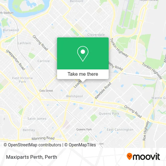 Mapa Maxiparts Perth