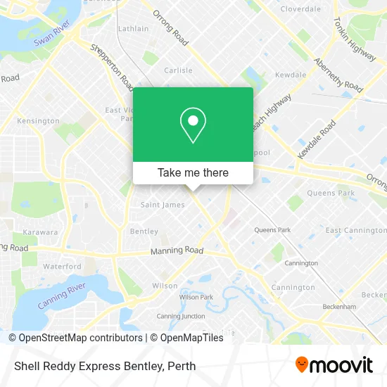 Mapa Shell Reddy Express Bentley
