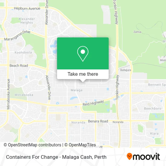 Containers For Change - Malaga Cash map