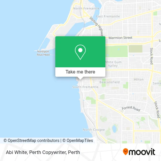 Mapa Abi White, Perth Copywriter
