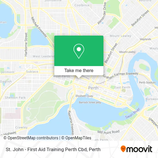 Mapa St. John - First Aid Training Perth Cbd