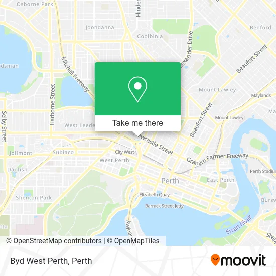 Mapa Byd West Perth