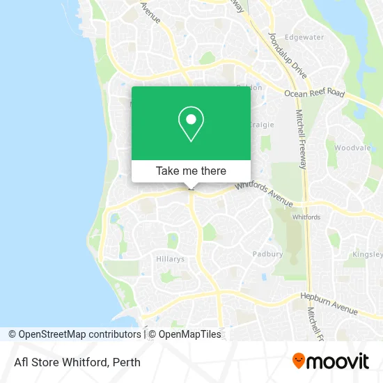 Mapa Afl Store Whitford