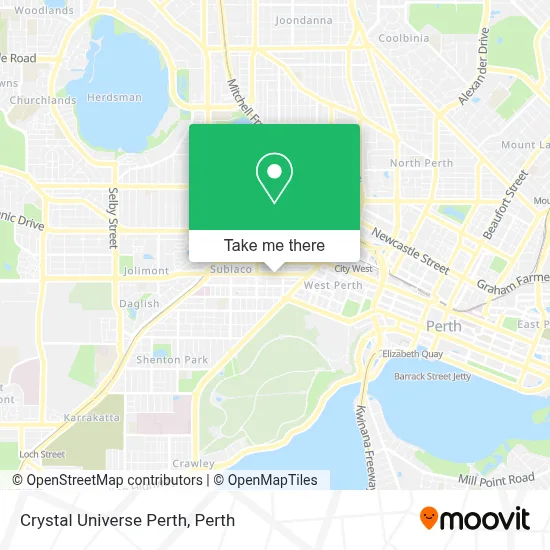 Mapa Crystal Universe Perth