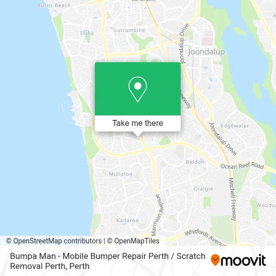Bumpa Man - Mobile Bumper Repair Perth / Scratch Removal Perth map