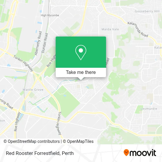 Red Rooster Forrestfield map
