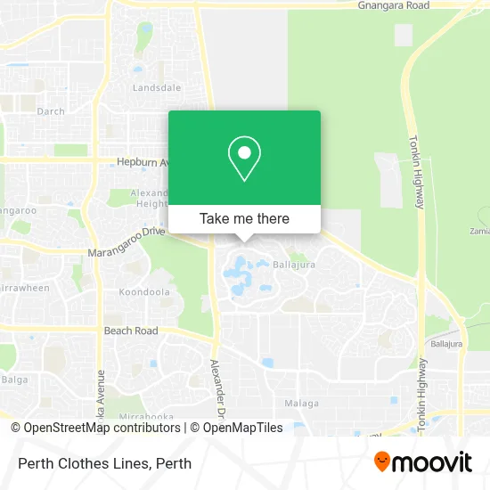 Mapa Perth Clothes Lines