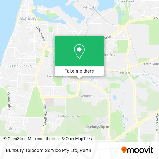 Mapa Bunbury Telecom Service Pty Ltd