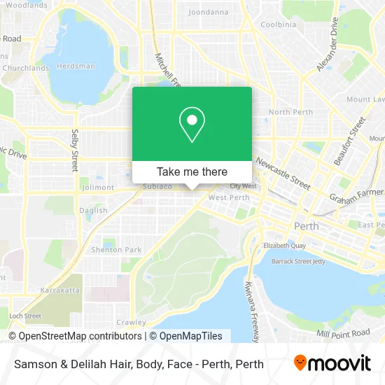 Mapa Samson & Delilah Hair, Body, Face - Perth