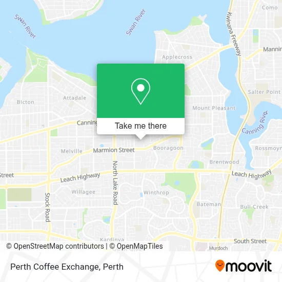 Mapa Perth Coffee Exchange