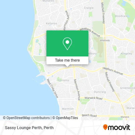 Mapa Sassy Lounge Perth