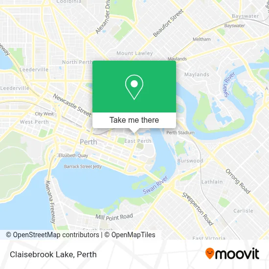 Mapa Claisebrook Lake