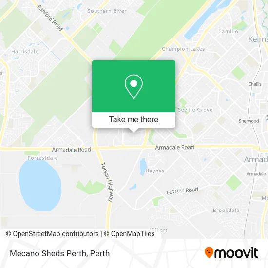 Mapa Mecano Sheds Perth