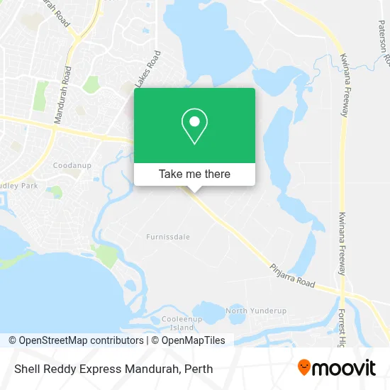 Mapa Shell Reddy Express Mandurah