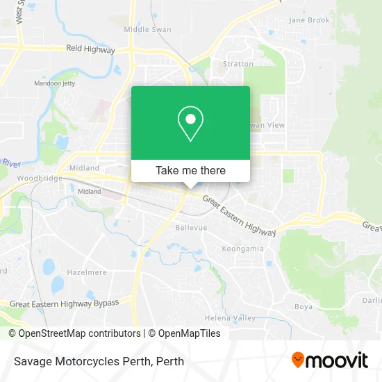 Mapa Savage Motorcycles Perth