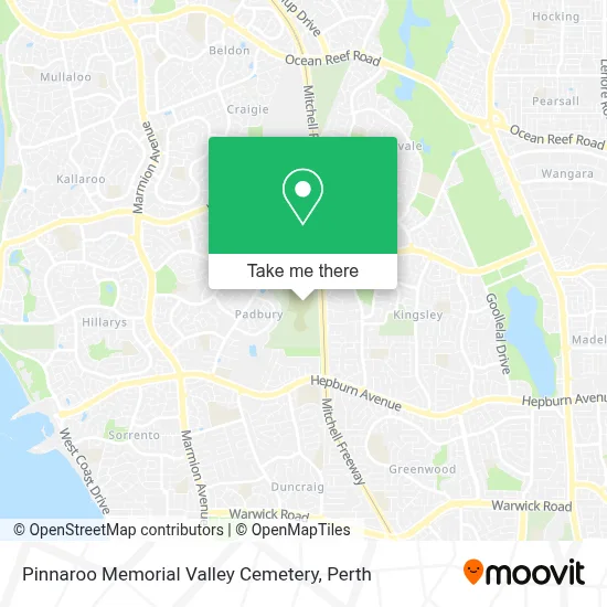 Mapa Pinnaroo Memorial Valley Cemetery