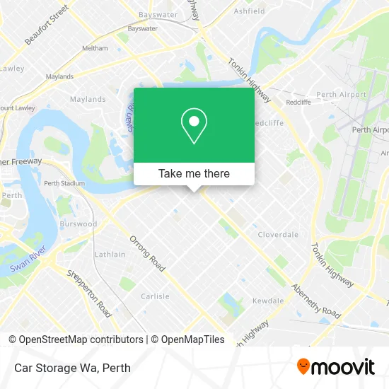 Mapa Car Storage Wa