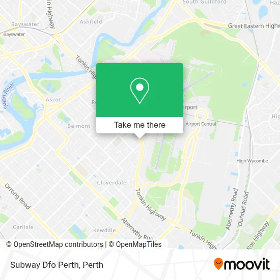 Mapa Subway Dfo Perth